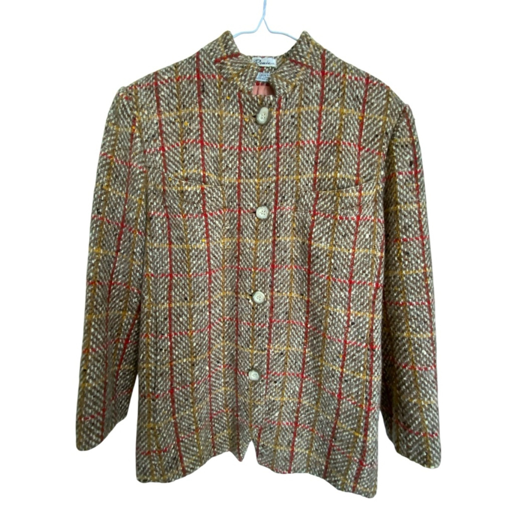 Rouie Pure Virgin Wool Tweed Blazer Vintage Made in Canada